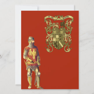 Invitation Chevalier en costume d'armure