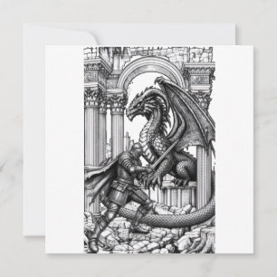 Invitation Chevalier épique vs Fantasie de dragon