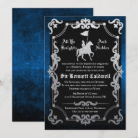 Chevalier médiéval Jousting Anniversaire Invitatio