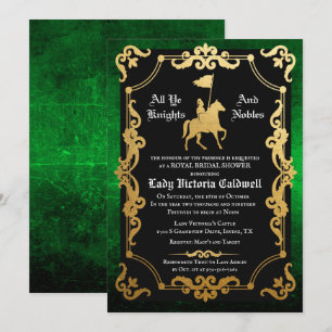 Invitation Chevalier médiéval Jousting Bridal Shower Invitati