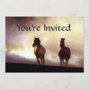 Invitation Chevaux à l'invitation de colline