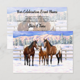 Invitation Chevaux Appaloosa De Baie Brown En Neige