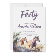 Chevaux aquarelle quarantième anniversaire