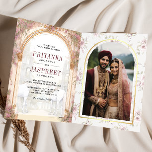 Invitation Chevaux de conte de fées Mariage au palais indien 