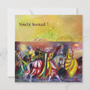 Invitation CHEVAUX, MUSIQUE DANS LA NUIT, étincelles jaunes