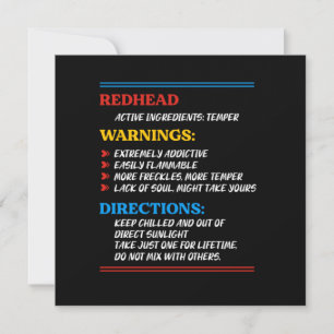Invitation Cheveux roux Ginger Freckles Redheads Cadeau