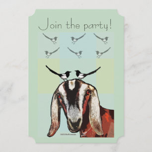 Invitation chèvre de l'invitation 5x7 + pies - amies