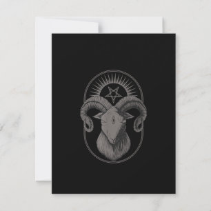 Invitation Chèvre diabolique Pentagramme Baphomet Satan Occul