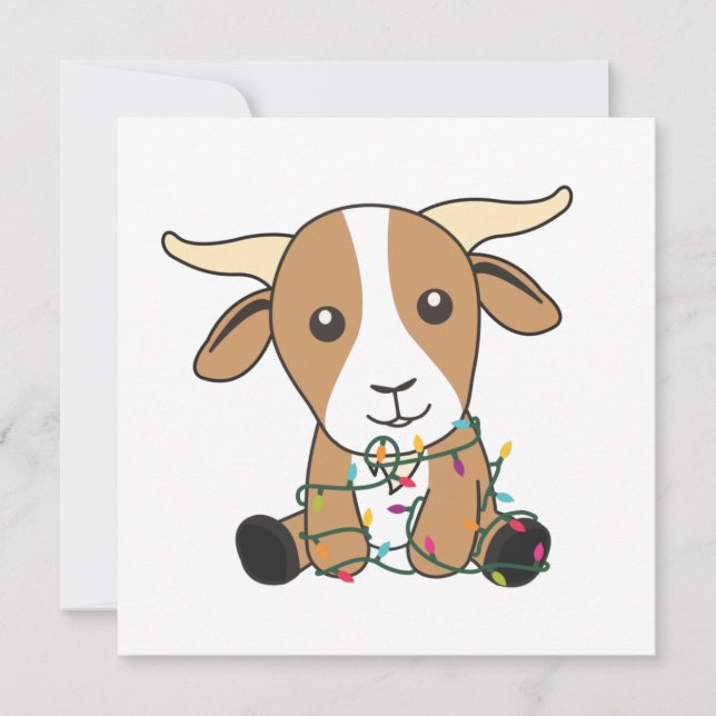 Invitation Chèvre Noël Chèvres Animaux d'hiver (Devant)