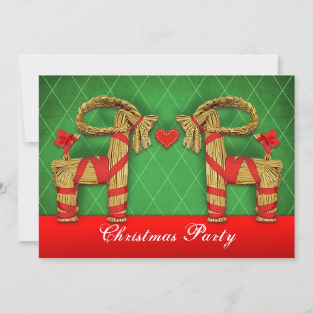 Invitation Chèvres en paille suédoises Fête de Noël (Devant)