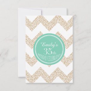 Invitation Chevron 35e fête d'anniversaire Choisissez la cart