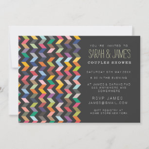 Invitation Chevron contemporain couple l'invitation de partie