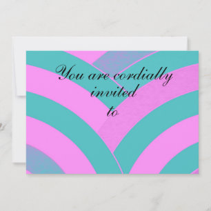 Invitation chevron courbe rose/vert