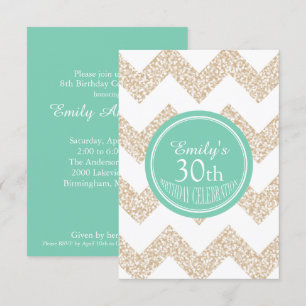 Invitation Chevron Custom 30th Birthday Choose Color