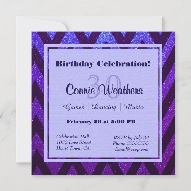 Invitation Chevron moderne (Devant)