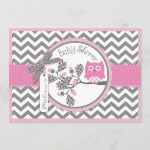 Invitation Chevron rose Baby shower d'impression