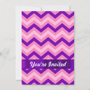 Invitation chevron rose et violet