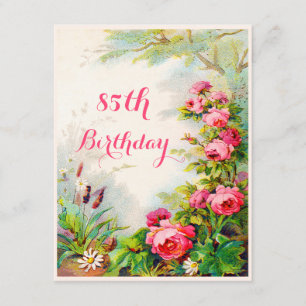 Invitation Chic 85e anniversaire Victorian Roses Cottage Gard