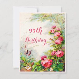 Invitation Chic 95e anniversaire Victorian Rose Cottage Garde