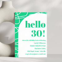 Chic Abstrait Moderne Ligne Art Vert Anniversaire