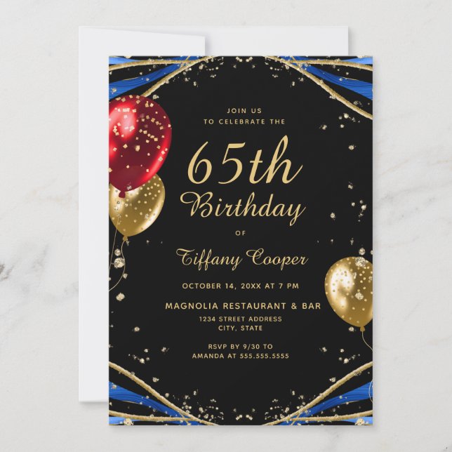 Invitation Chic Agate 65e anniversaire (Devant)