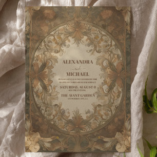 Invitation Chic Antique Vintage Art Nouveau Floral Mariage