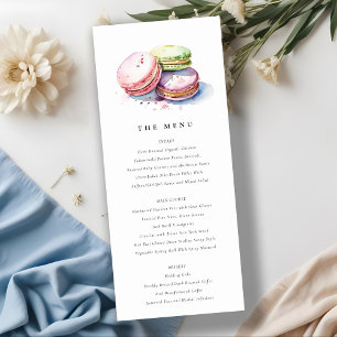Invitation Chic Aquarelle Français Macarons Bakery Menu Card