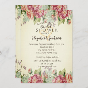 Invitation Chic aquarelle Parties scintillant Florale Fête de