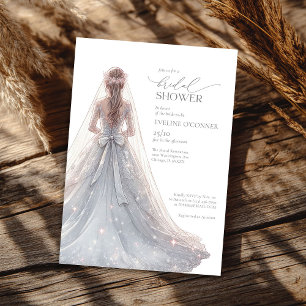 Invitation Chic argent parties scintillant mariage de gown sc