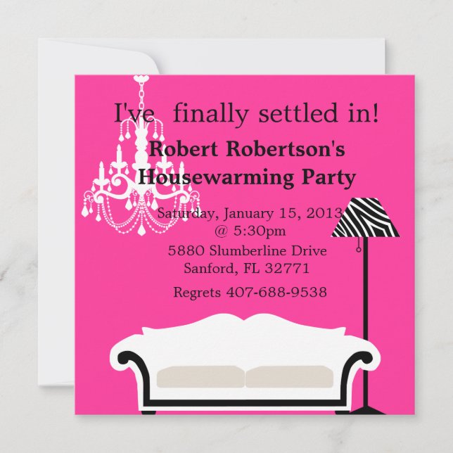 Invitation Chic au réchauffement de la maison (Devant)