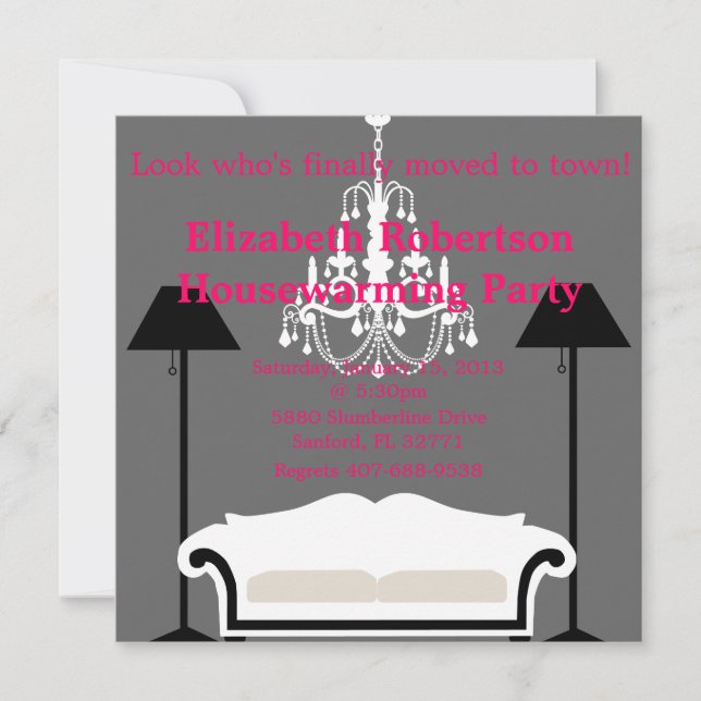 Invitation Chic au réchauffement de la maison (Devant)