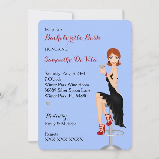 Invitation Chic Bachelorette Bash Custom Party (Devant)