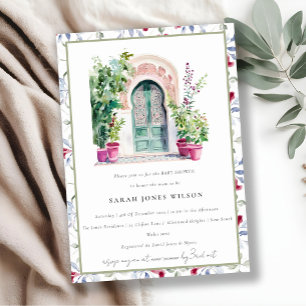 Invitation Chic Bain Bébé Porte Tropicale Marocaine