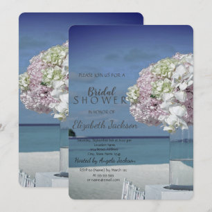 Invitation Chic Beach Wedding Floral Fête des mariées
