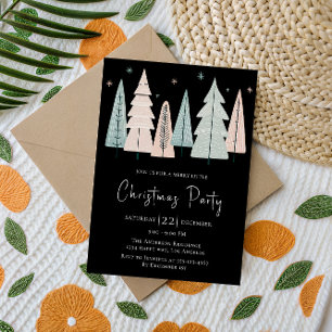 Invitation Chic Black Christmas Party