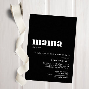 Invitation Chic Black et White Mama à être Baby shower