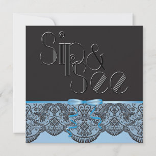 Invitation Chic Black Lace et Blue Sip et voir