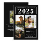 Chic Black Photo Collage Parti de graduation