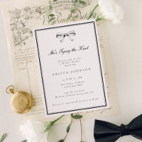 Chic Black She's Tying the Knot Bow Fête des marié