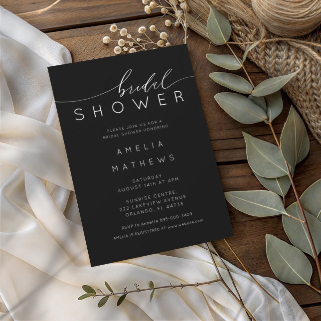 Invitation Chic Black & White Bridal Shower (Créateur téléchargé)