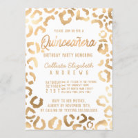 Chic Blanc Or Cheetah Leopard Quinceañera