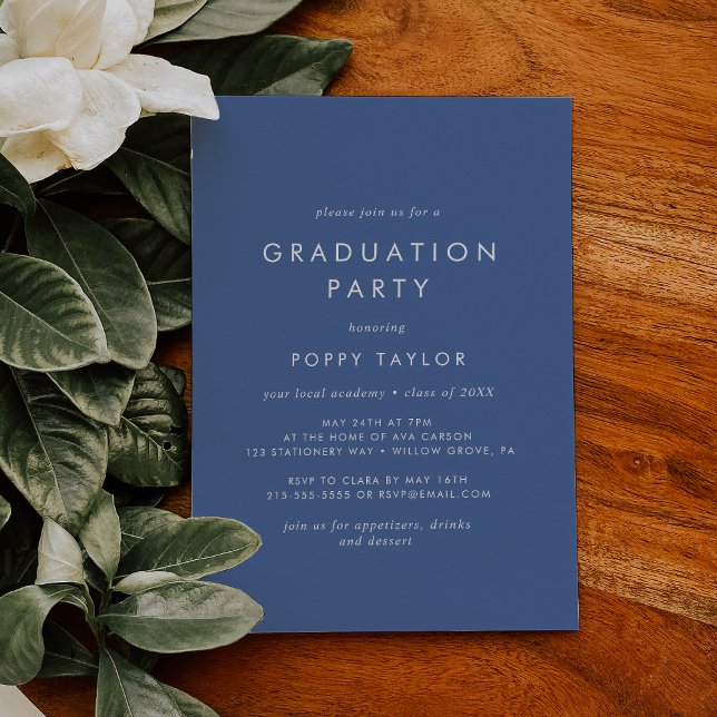 Invitation Chic Blue Graduation Party (Créateur téléchargé)