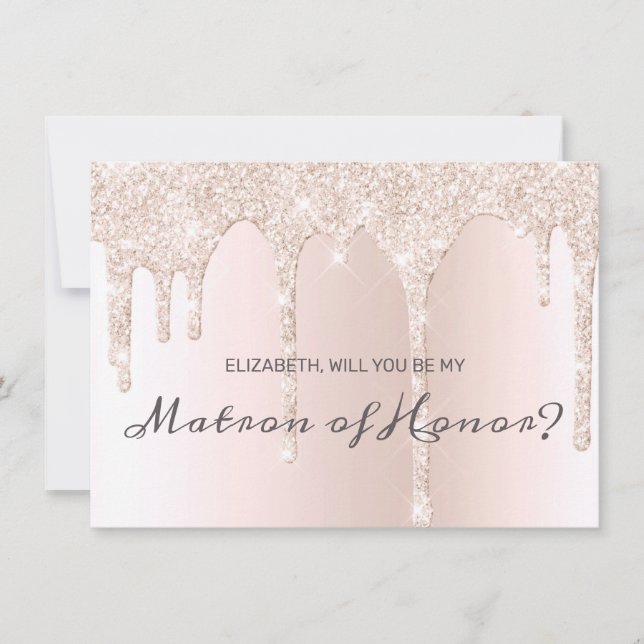 Invitation Chic Blush Rose Driving Parties scintillant Matron (Devant)