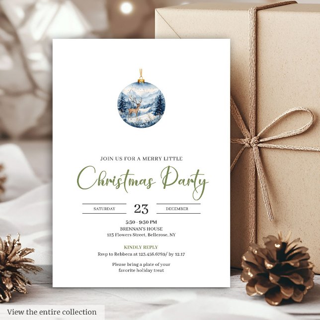 Invitation Chic Boho Cozy Winter Scene Deer Christmas (Chic Boho Cozy Winter Scene Deer Christmas Invitation)