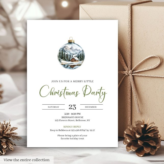 Invitation Chic Boho Cozy Winter Scene Deer Christmas Invites (Chic Boho Cozy Winter Scene Deer Christmas Invitation)