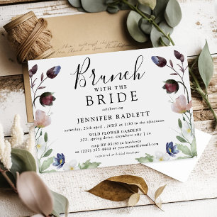Invitation Chic Boho Mariage Fleur sauvage Brunch nuptial