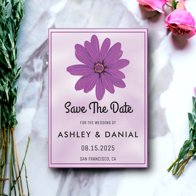 Invitation Chic boho poussiéreux mariage rose floral Enregist (Créateur téléchargé)