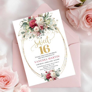 Invitation Chic Boho Rouge Bourgogne Verdure Douzième Anniver