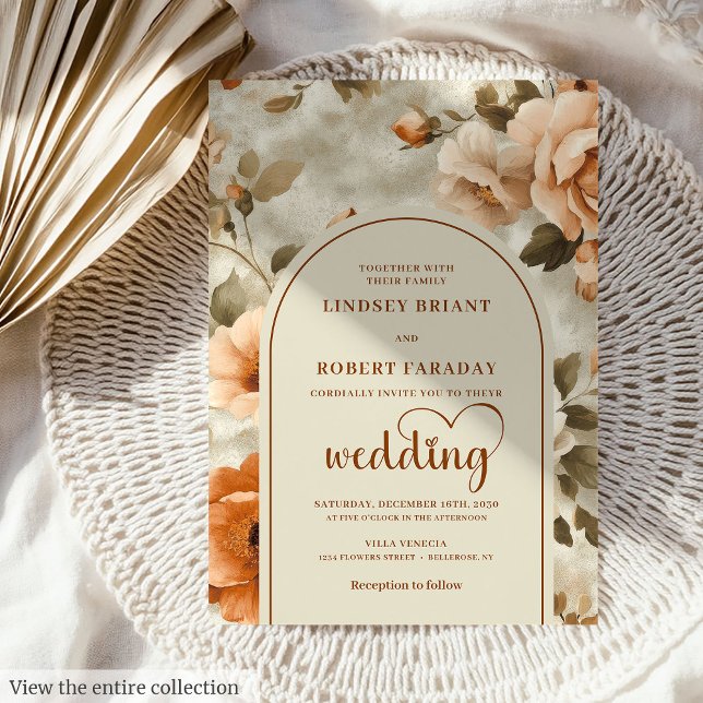 Invitation Chic Boho Rusty Ivory Sage Floral Wedding Invites (Chic Boho Rusty Ivory Sage Floral Wedding Invitation

)