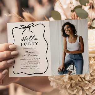 Invitation Chic Bon Quarante' Photo 40e Anniversaire